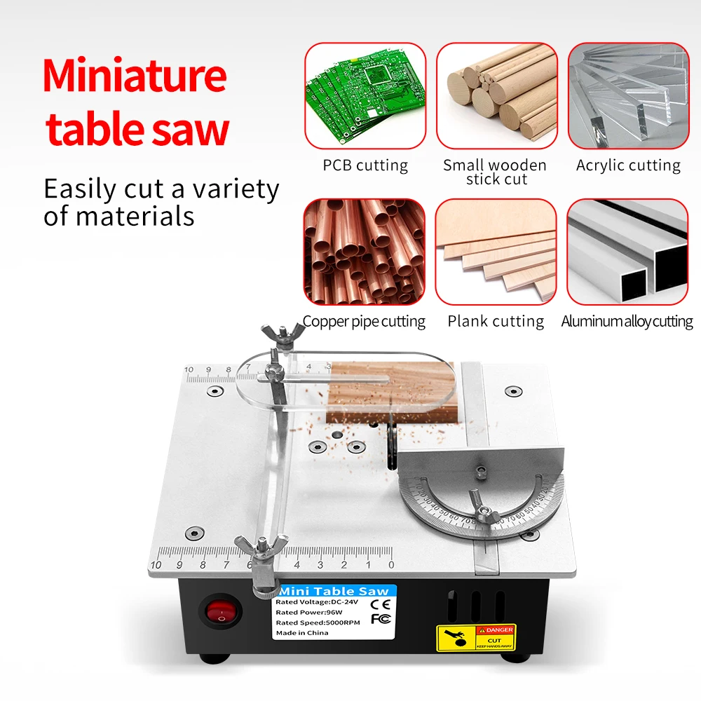 Mini Table Saw Multifuncional Woodworking Cutting Saw Home Portable Precision Table Saws for Crafts Wood Metal Plastic Cutting