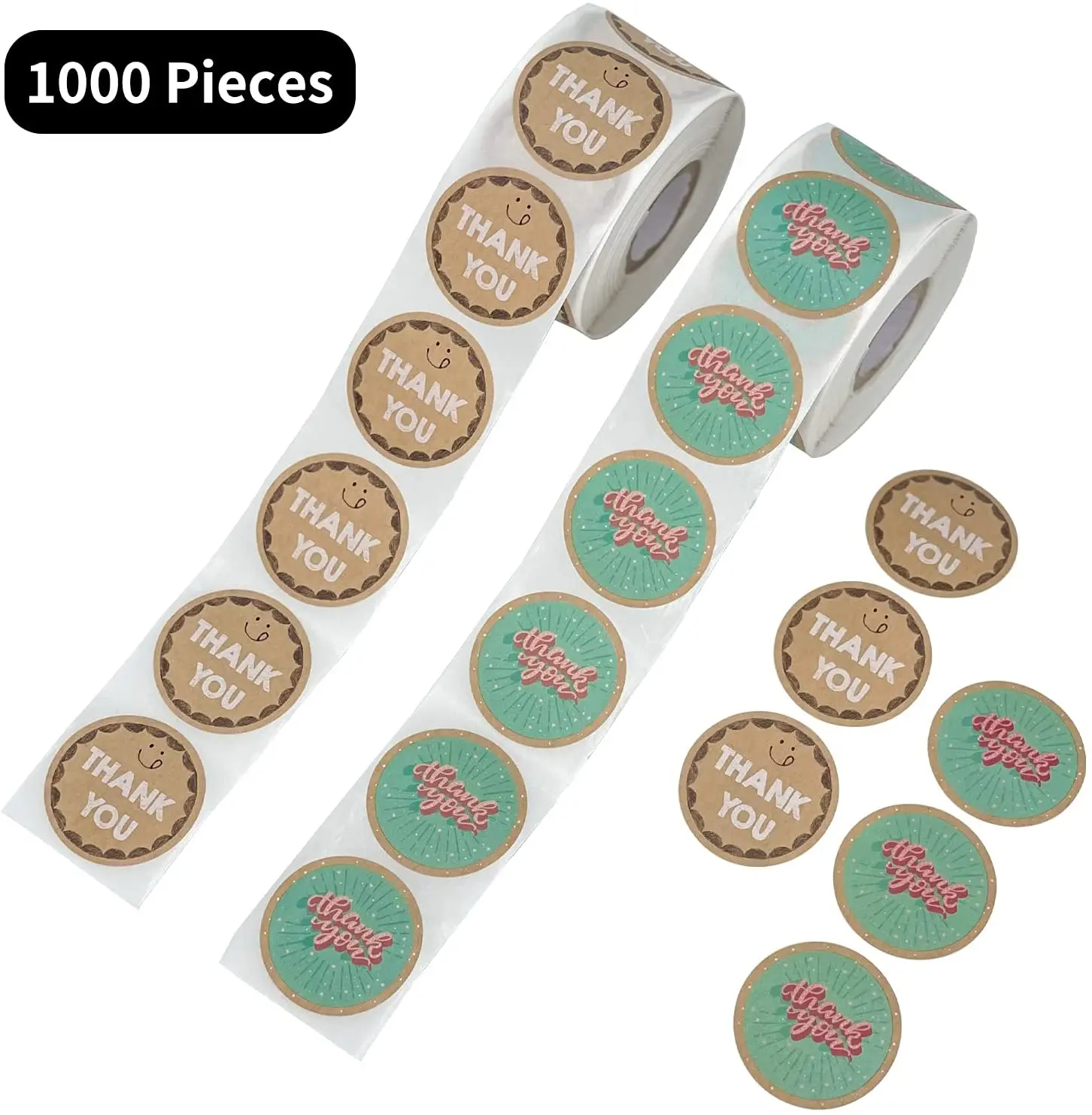 High Quality Self Sealing Personalised Logo Kraft Paper Sticker Korean Stickers