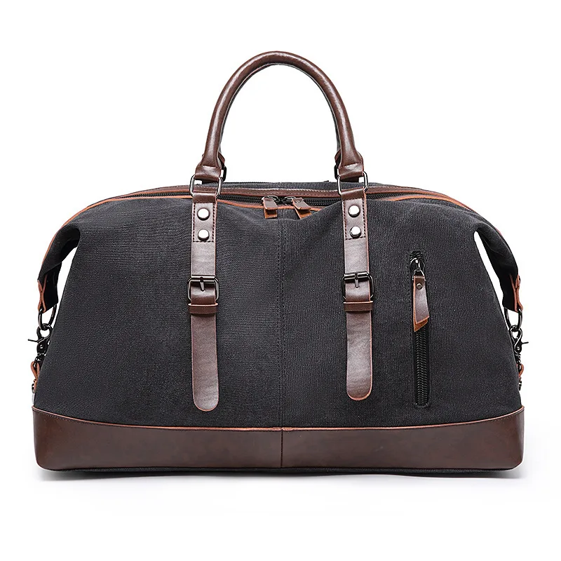 Wholesale Custom Logo Vintage Canvas Outdoor Fitness Sports Bag Mens Weekend Duffel Travel Bags