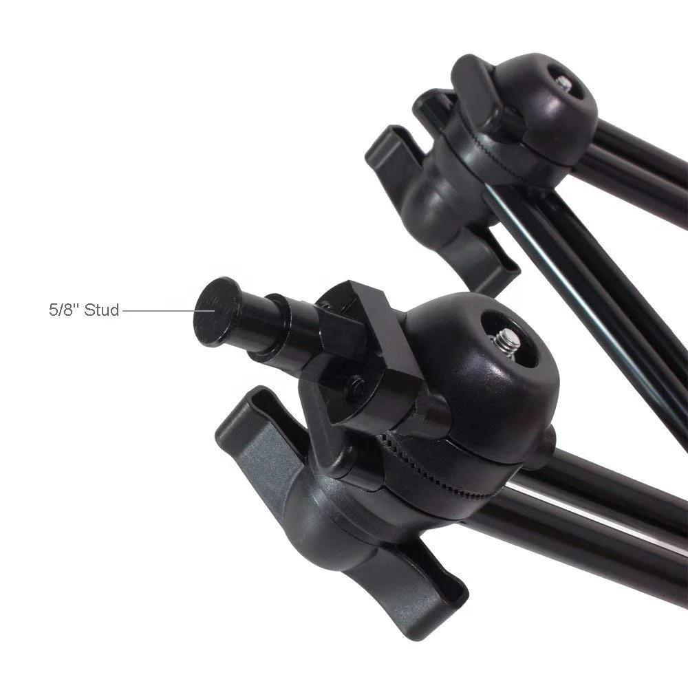 3 Section Double Articulated Adjustable Magic Arm Camera Mount Bracket, 5/8" Stud with 3/8" Screw Thread Hole