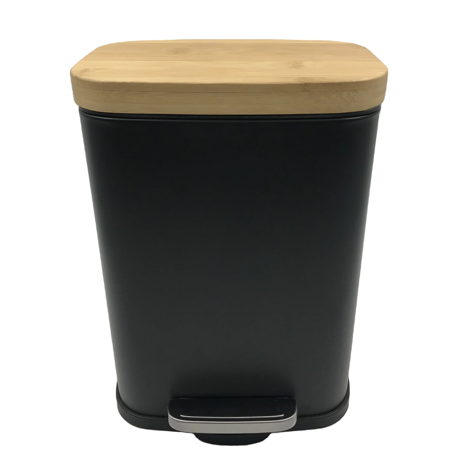 
Bamboo Lid Waste Bins Manufacturers Buy Pedal Bin Stainless Steel 