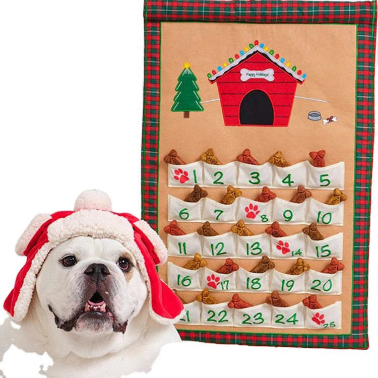 2024 Custom Dog Advent Calendar Luxury Pet Paw Christmas 25 Days Countdown Advent Calendar With Pocket