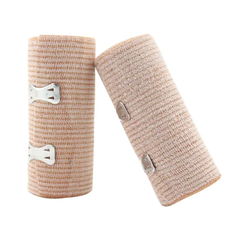 OEM latex and cotton high elastic rubber bandage skin sport Muscle compression bandage for ankle and knee