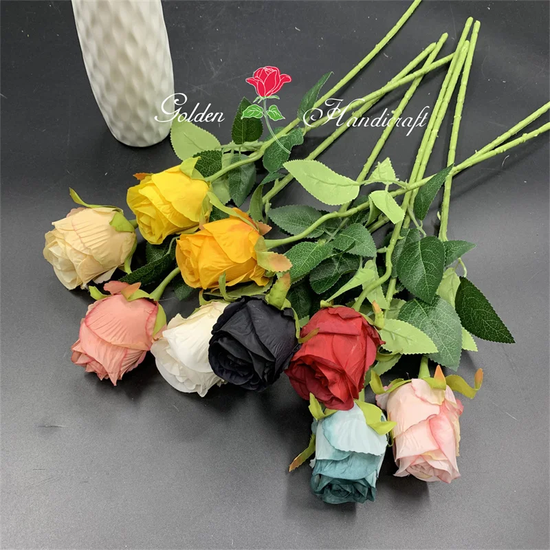 QSLH F201 New design Single Rose Flowers Artificial Flower Rose For Wedding decoration Artificial flowers for home decor