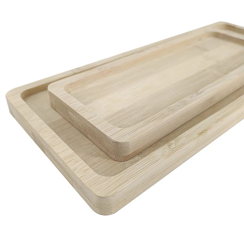 Wholesale Eco-friendly Kitchen Accessories Logo Custom Rectangular bamboo serving trays