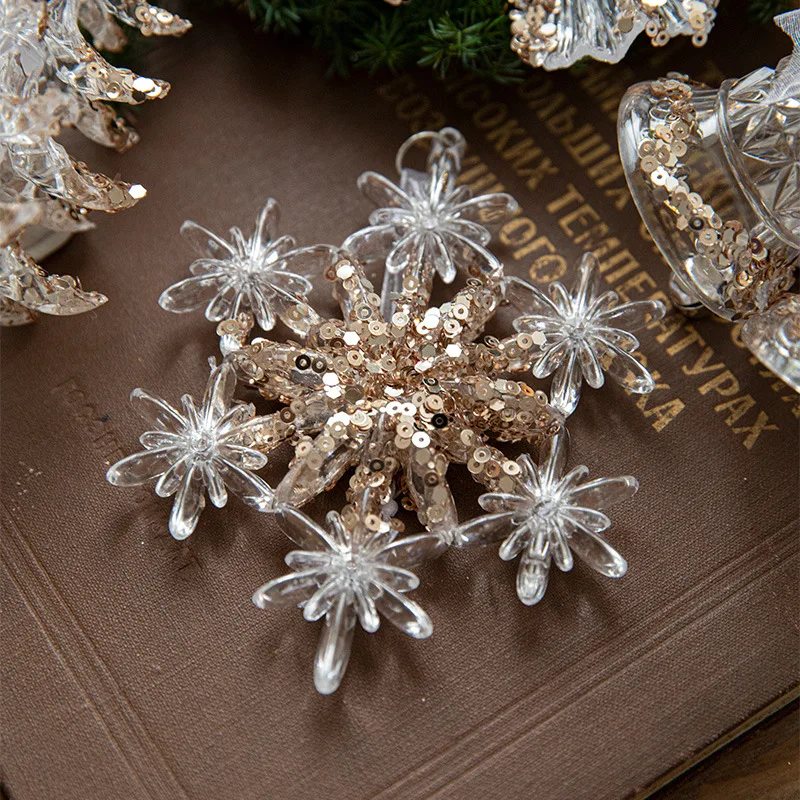 New transparent colorful Christmas pendant bell carriage acrylic crystal pendant Christmas decorations other party decorations