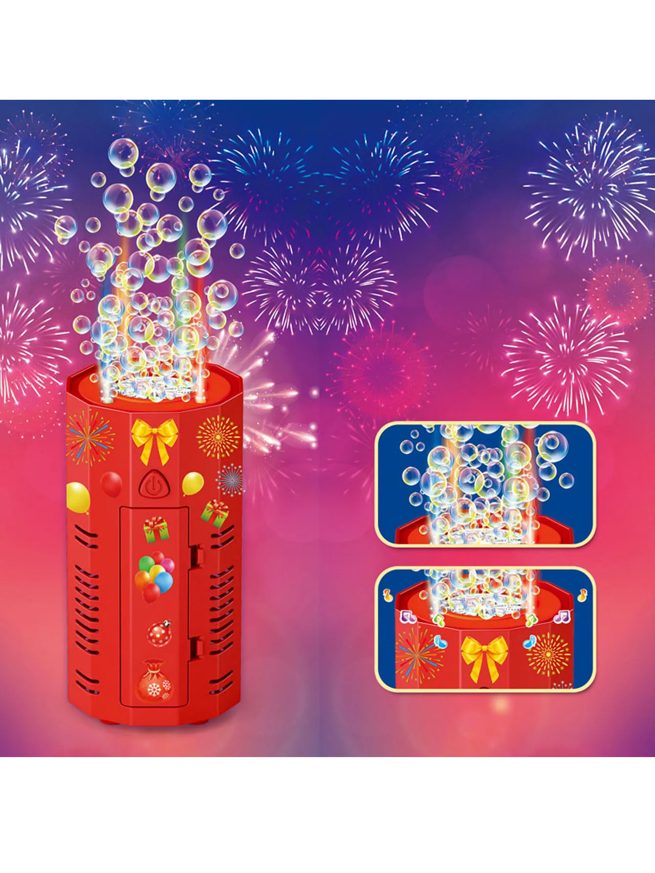 12 holes electric fireworks bubble machine holiday gifts simulated fireworks sound effects and lighting outdoor toys