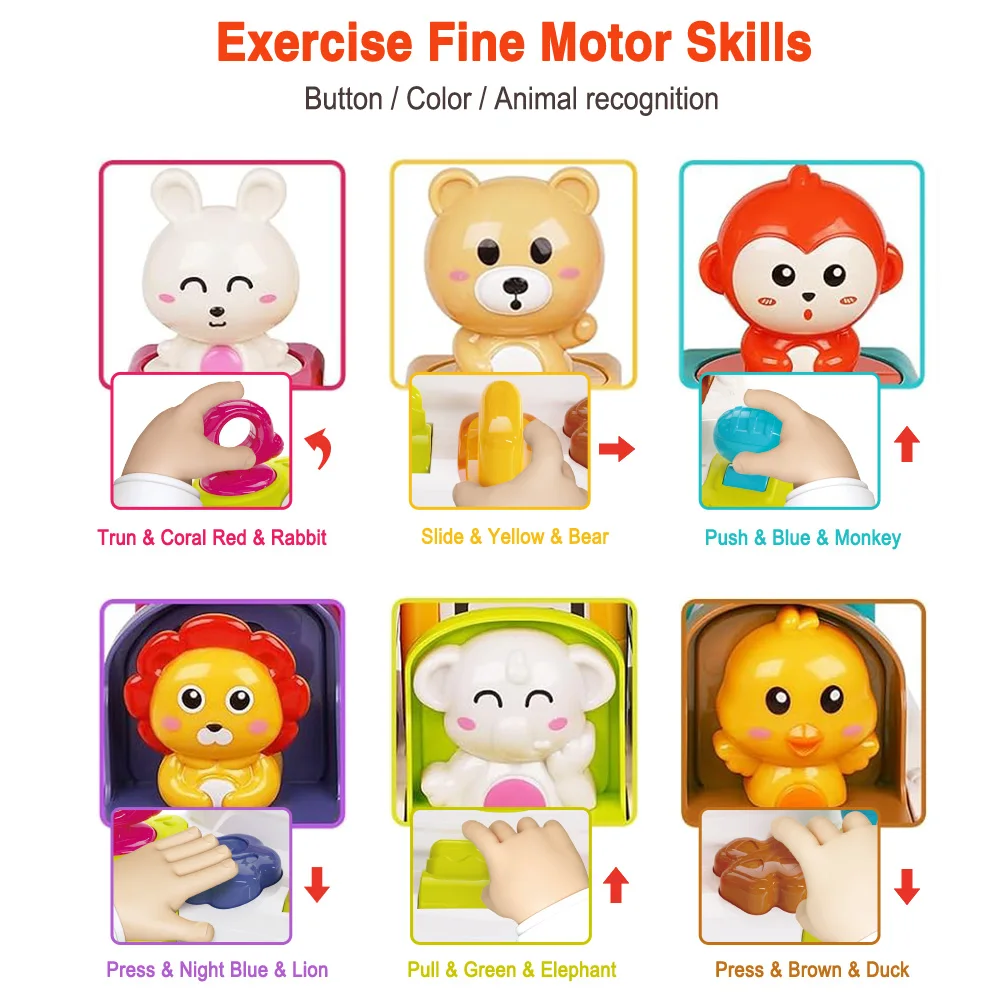Juguetes para montessori сенсорные детские всплывающие животные игрушки для активного обучения Развивающие детей