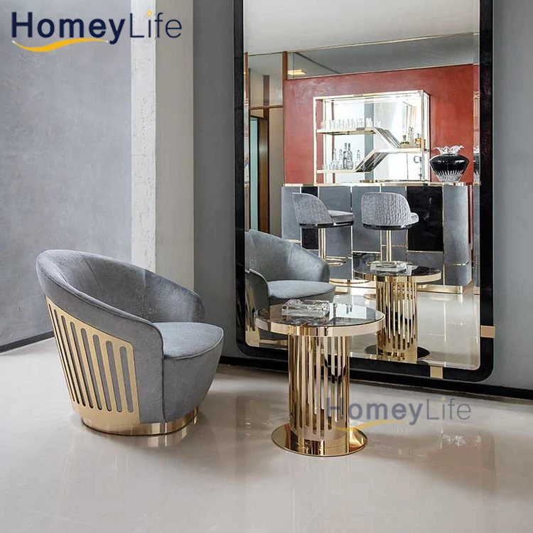 Modern Living Room White Round Marble Coffee Table Set Gold Metal Luxury Center Table For The Living Room