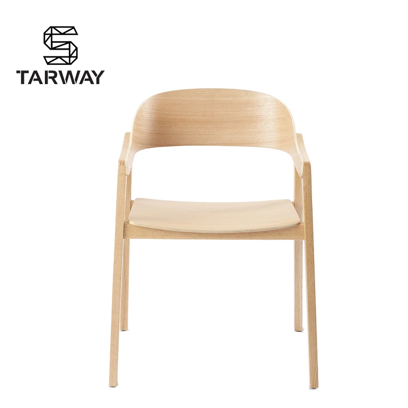 Hot Sale Hotel Restaurant Wholesale Nordic Upholstered Dining Chair Pu Leather Wooden Dining Armchair