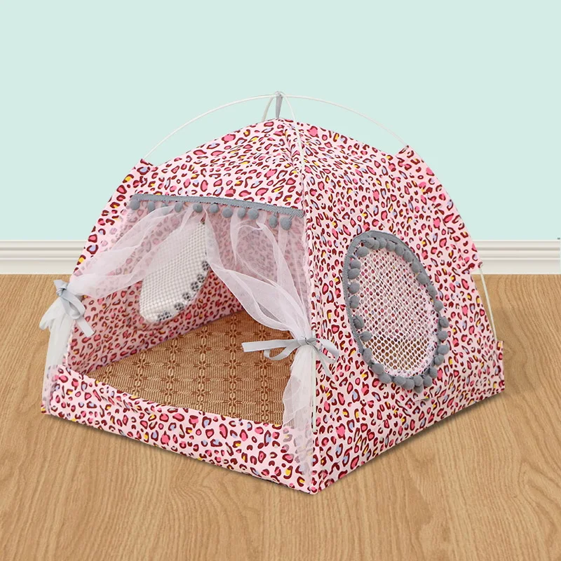 Hot pet tent nest summer can be dismantled and washed pet princess room small cat and dog bed four seasons can be folded