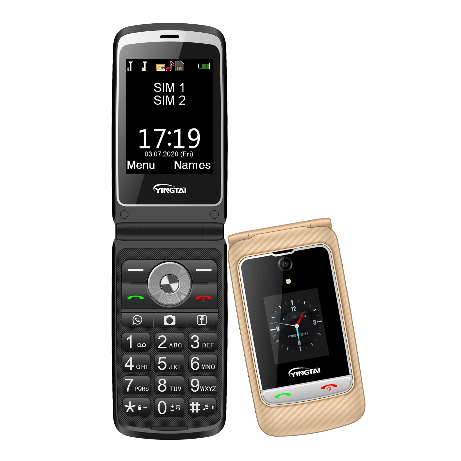 Newest flip keypad mobilephone 4G LTE android cell phone with wifi, whatsapp, facebook,Gps