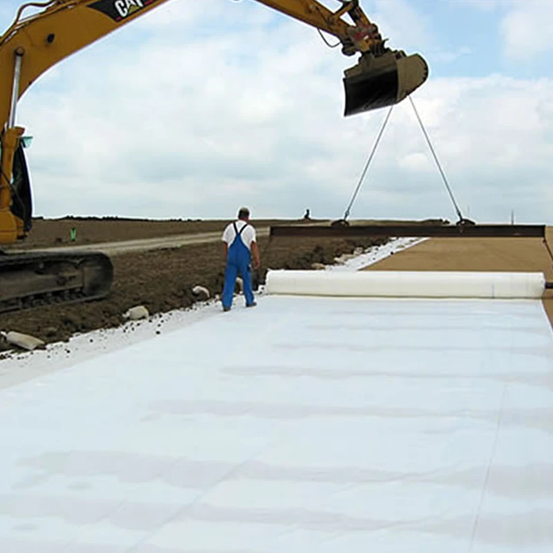 Hot selling high quality long fiber road building construction geotextile fabric cloth flakes geotextile