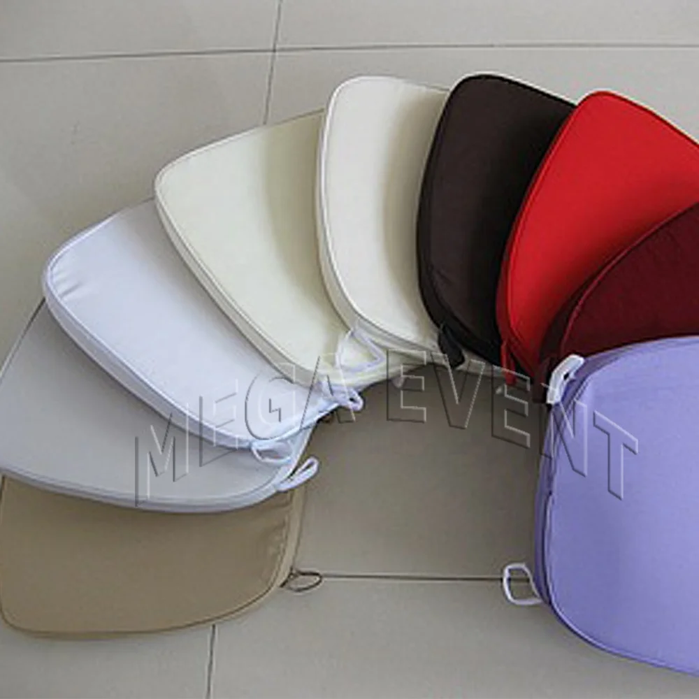 Factory wholesale removable white cushions chiavari chair pu leather cushion cheap price Napoleon chairs seat cushions for sale