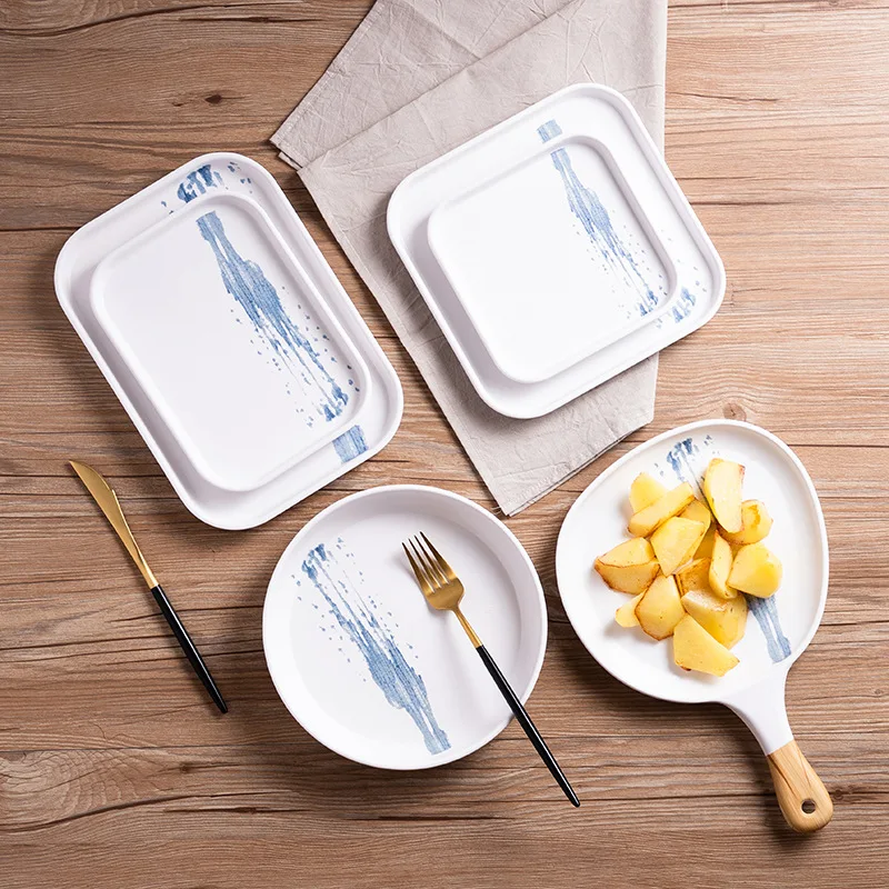 Melamine Dinnerware Set Kitchen Tableware Nordic Style Melamine Bowl Plates Dishes For Restaurant
