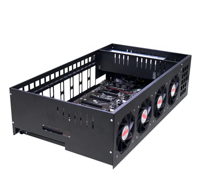 
Lianli 8gpu case mining rig full set with rx 5700 graphics cards eth mining chassis 