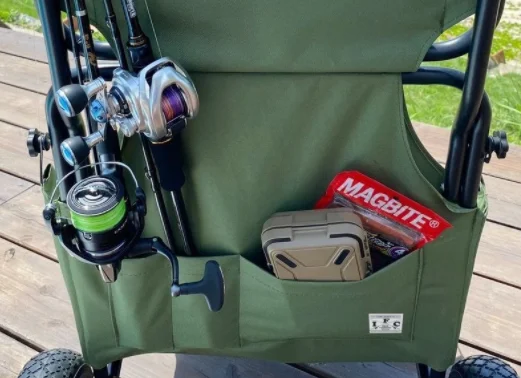 utility convertible rolling foldable fishing cart caddy aluminum fishing cart with pneumatic wheel