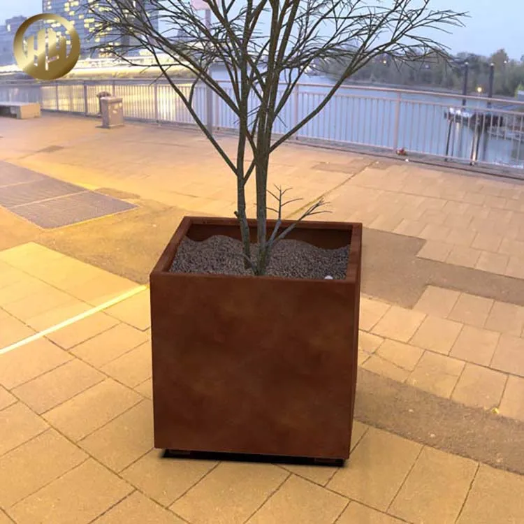 Металлические горшки для растений квадратная коробка Corten Steel Cube