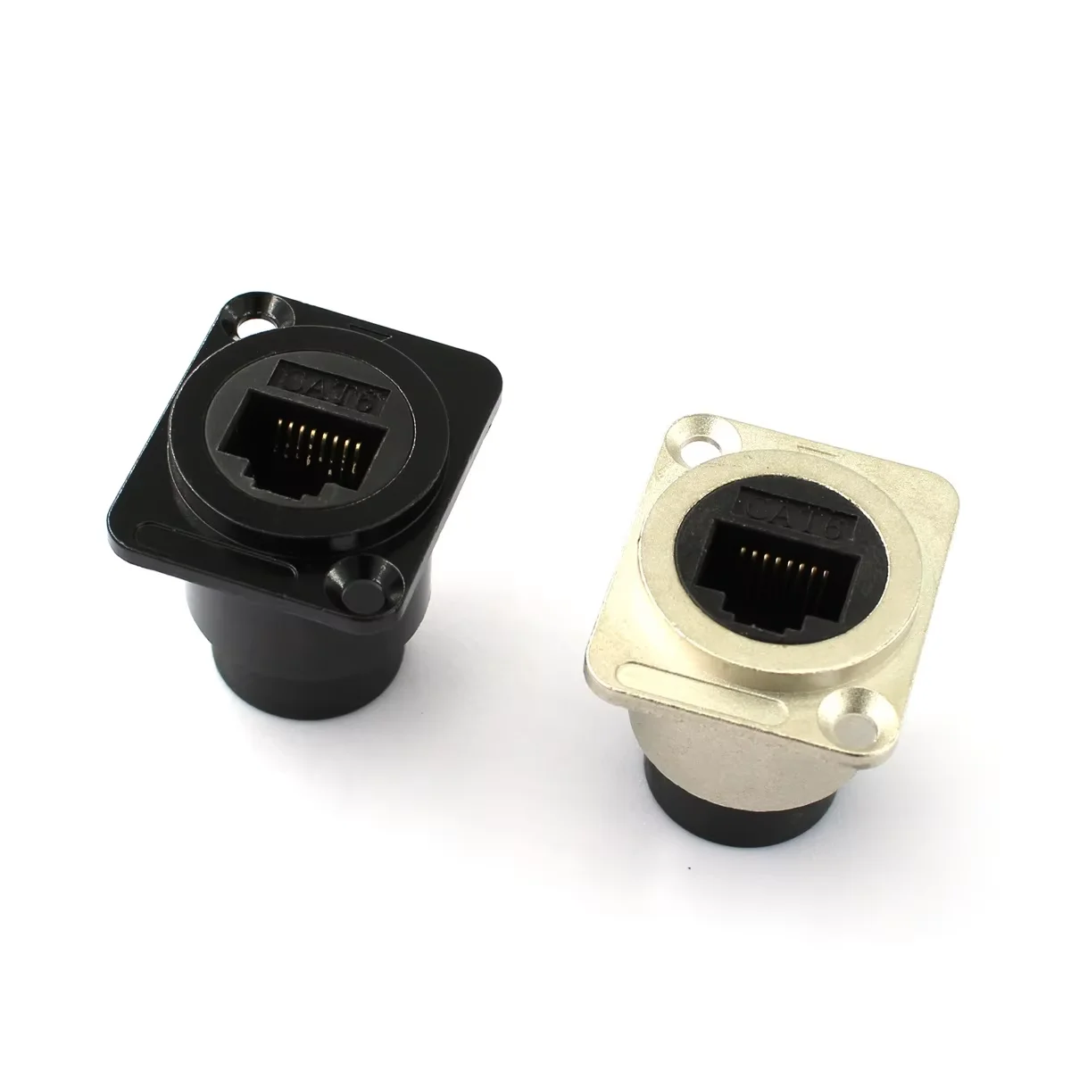 Waterproof round Type Zinc Alloy RJ45 Ethernet Panel Mount Cat6 Sockets Connector with Cap Panel Mount Connector Accessories