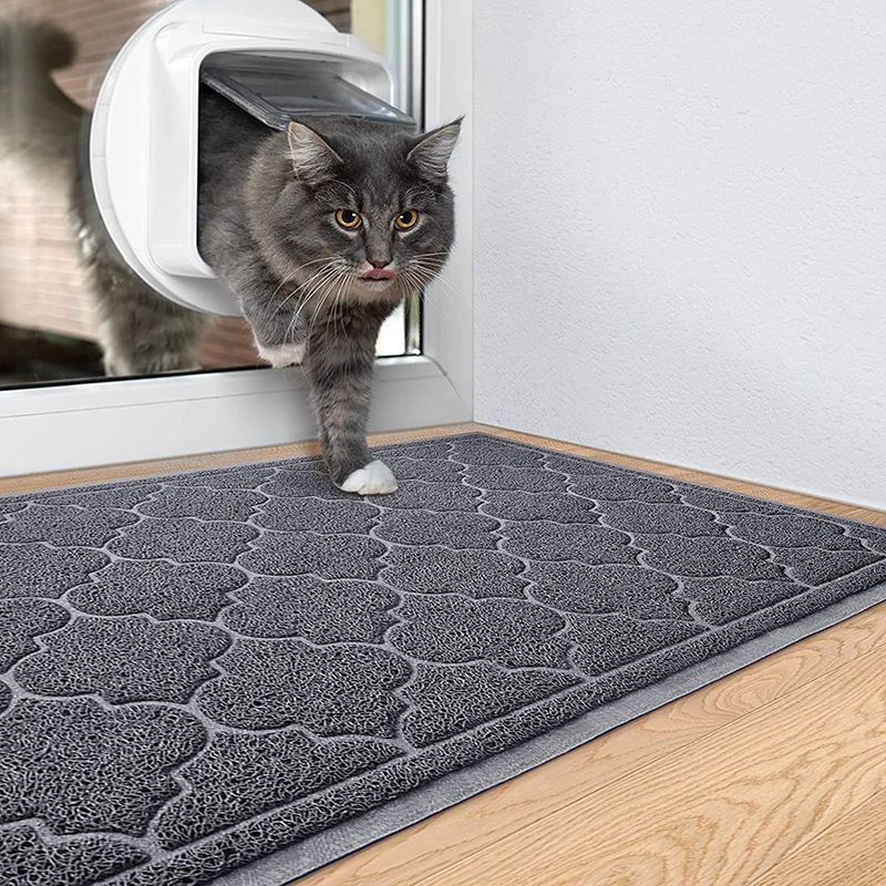 Non-Slip PVC Door Mat Durable Trap Dirt and Dust Front Door Welcome Mat for Entryway,Patio,Garage,High Traffic Areas