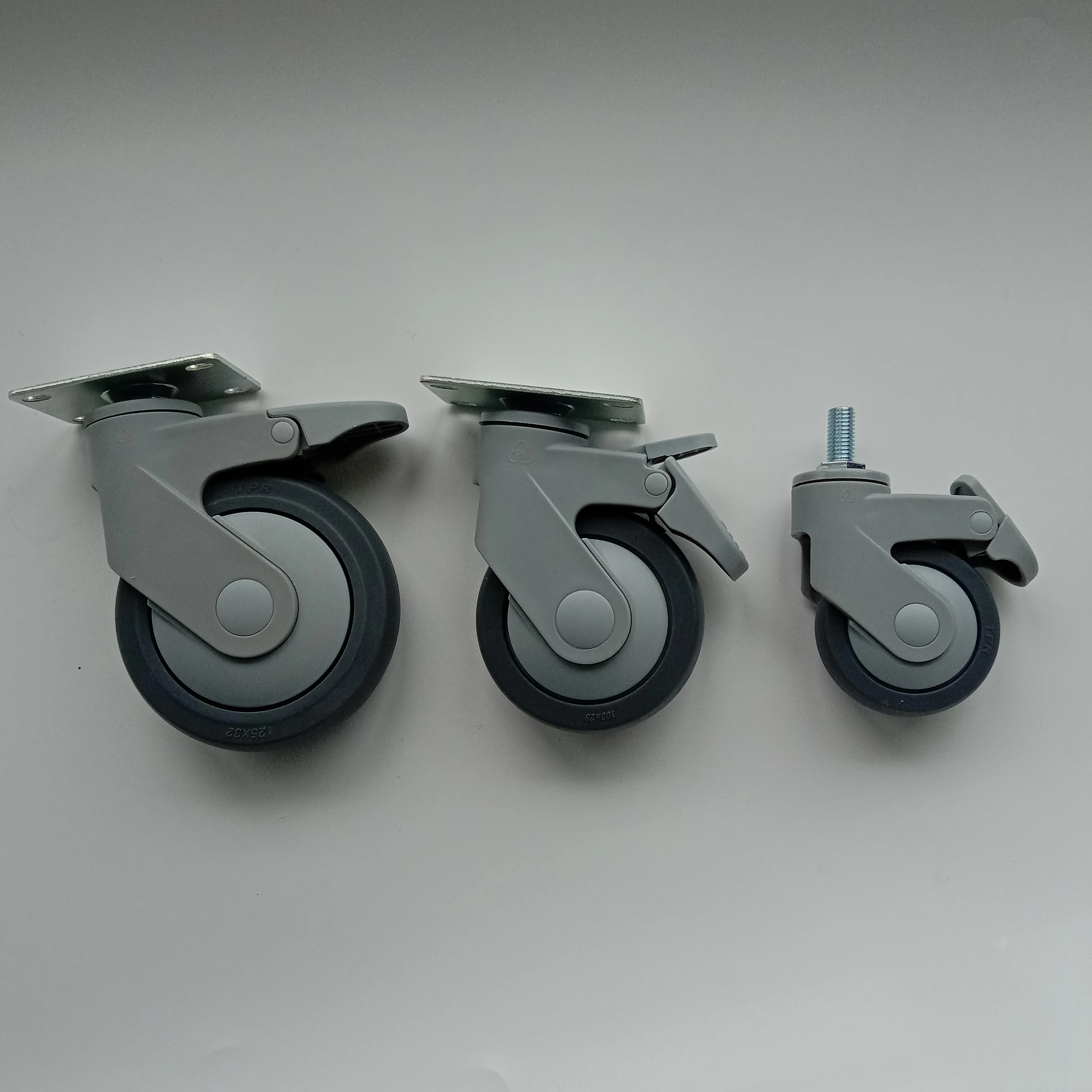 wholesale thread stem caster wheel 4 5 inch manufacturer medical bed caster wheels plastic