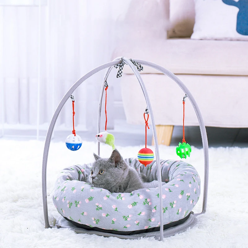 New Pet Accessories for Sleeping Comfortable Cute Cat Bed Play Basket Keep Warm Mat Tray Goods Home Coziness Cat House Mascotas