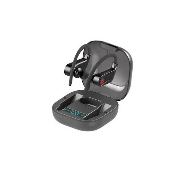 2020 trend custom logo headphones wireless noise cancelling earbuds digital display earhook  sports tws earphone headphone