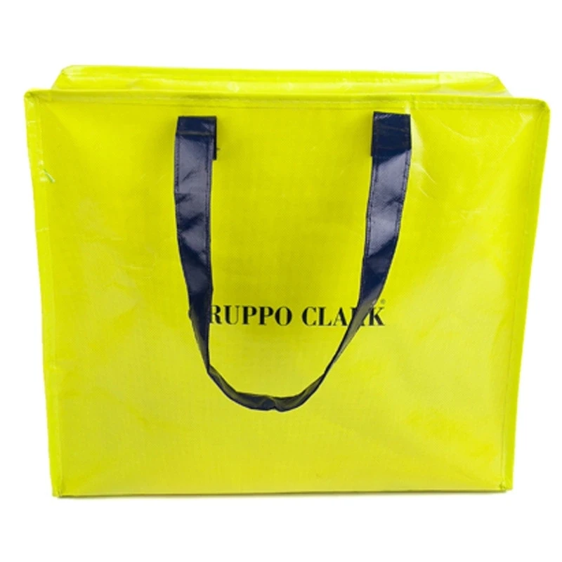 Factory hot sale hand zipper laminated reusable pp woven bag shopping