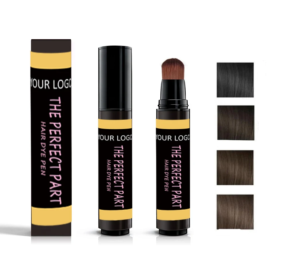 Private Label Hairs Dye Pen Touch Up Root Concealer Black Dark Brown Brown Natural Hair Dye Brush Pen
