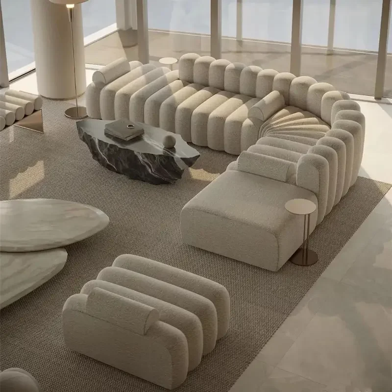 Modern latest sofa set designs curved sectional sofa living room new l shape big velvet luxury corner sofa