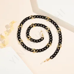 Black Acrylic Buckle Sunglasses Masking Chains For Women Men Eyeglasses Lanyard Anti-lost Neck Holder Eyewear Accessories