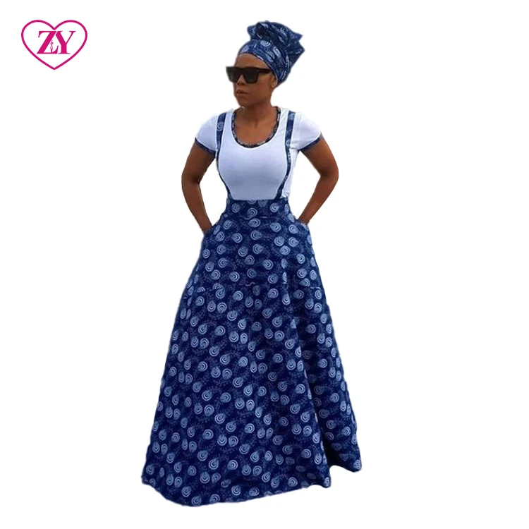 2022 Cotton Spring Summer Long Maxi Skirt Casual African Dress African Woman Traditional Dress