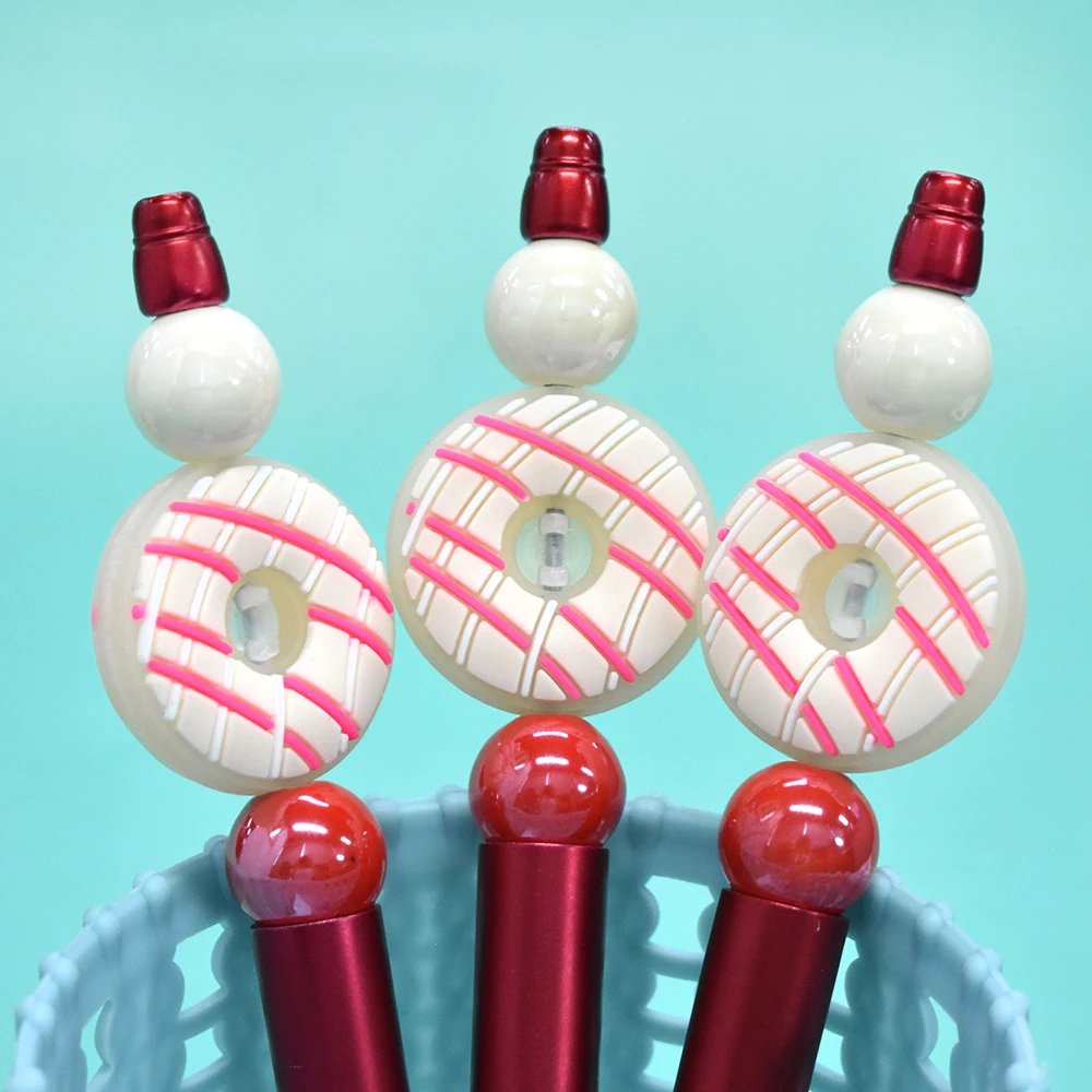 Wholesale Silicone Candy Focal Beaded Pen Keychains Diy Pens Beads Character Pvc Pen Making And Charms For Tops