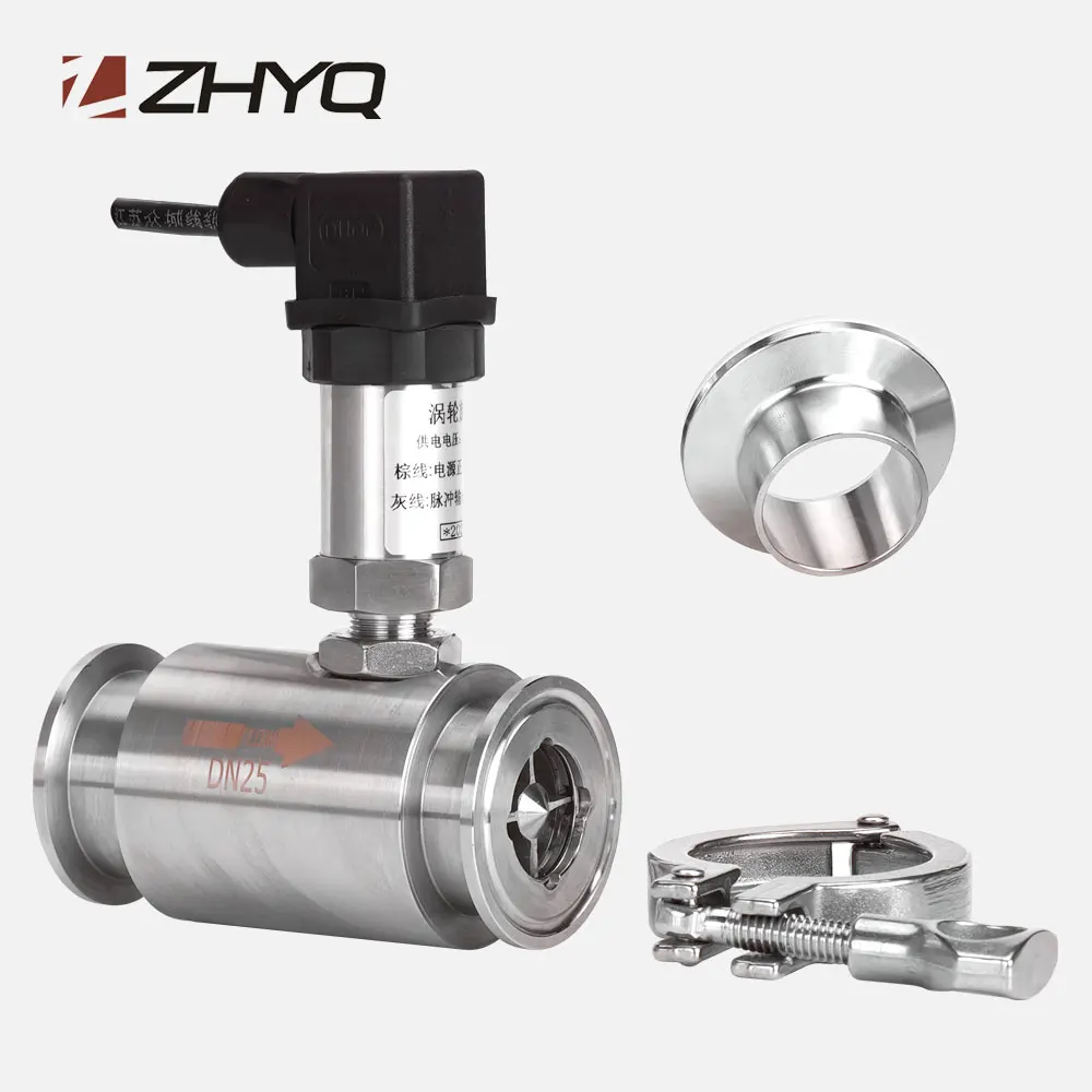 stainless steel reusable pulse dn25 dn40 clamp natural gas turbine flow meter hydrogen flowmeter