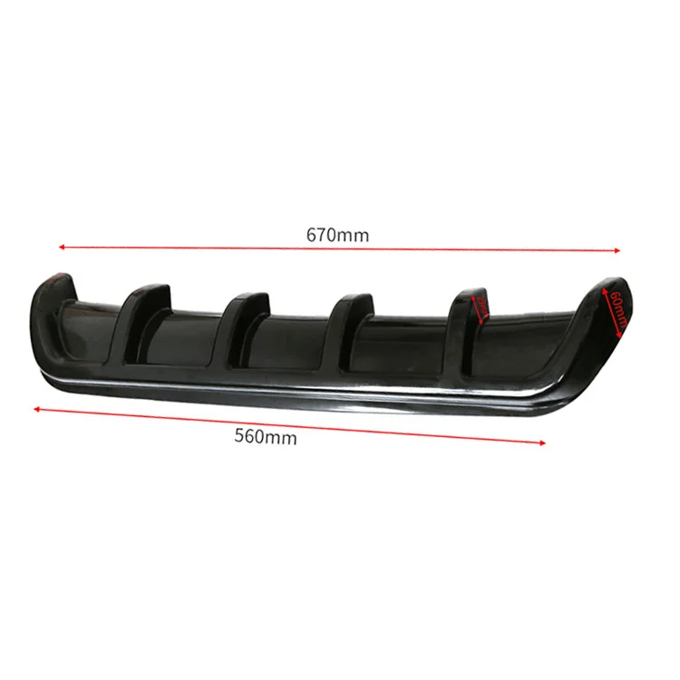 Car modified parts sports ABS universal rear bumper lip shovel tail 67cm horn shark fin chassis deflector