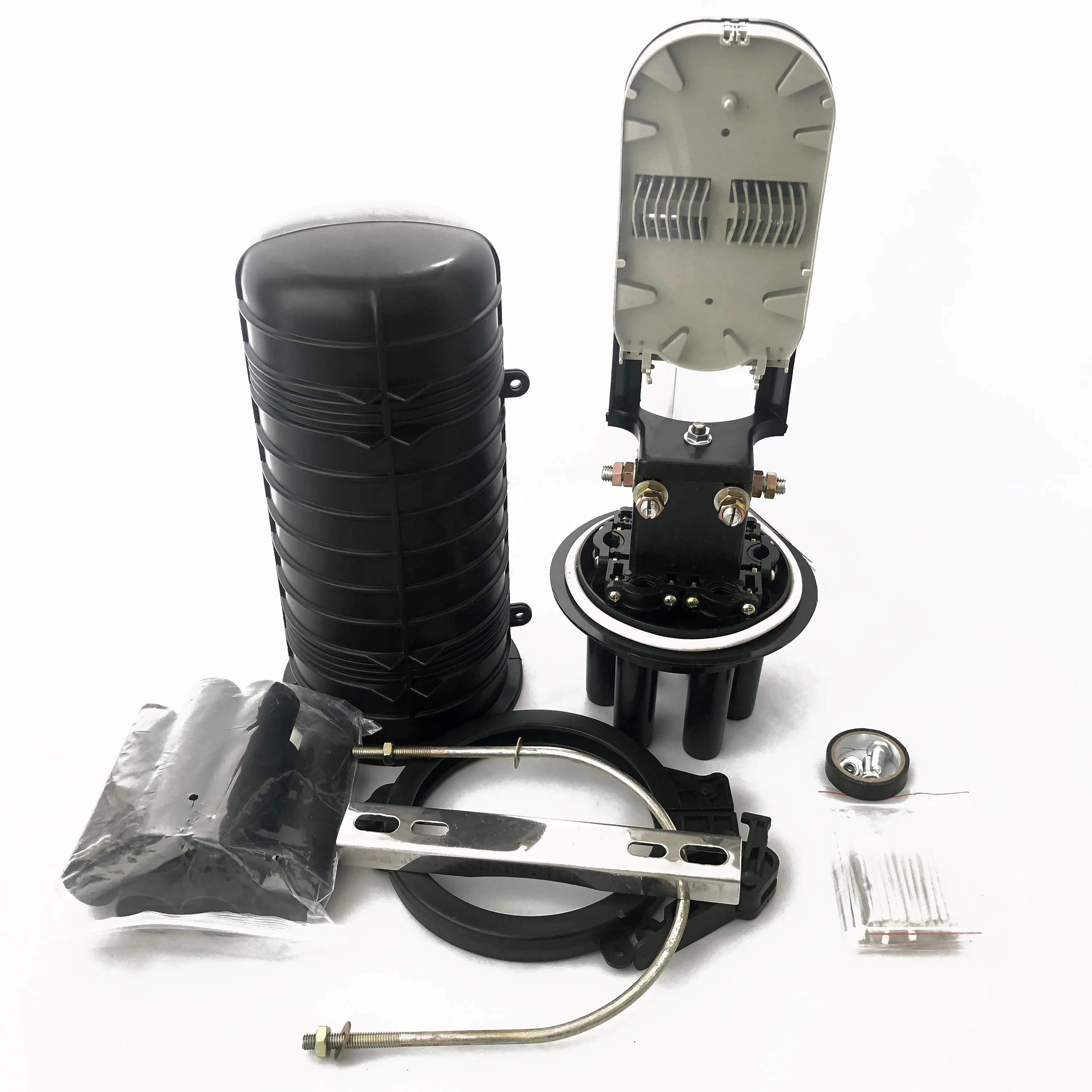 Fiber optic splice enclosure vertical/dome mechanical sealing 12/24/36/48 core splice closure