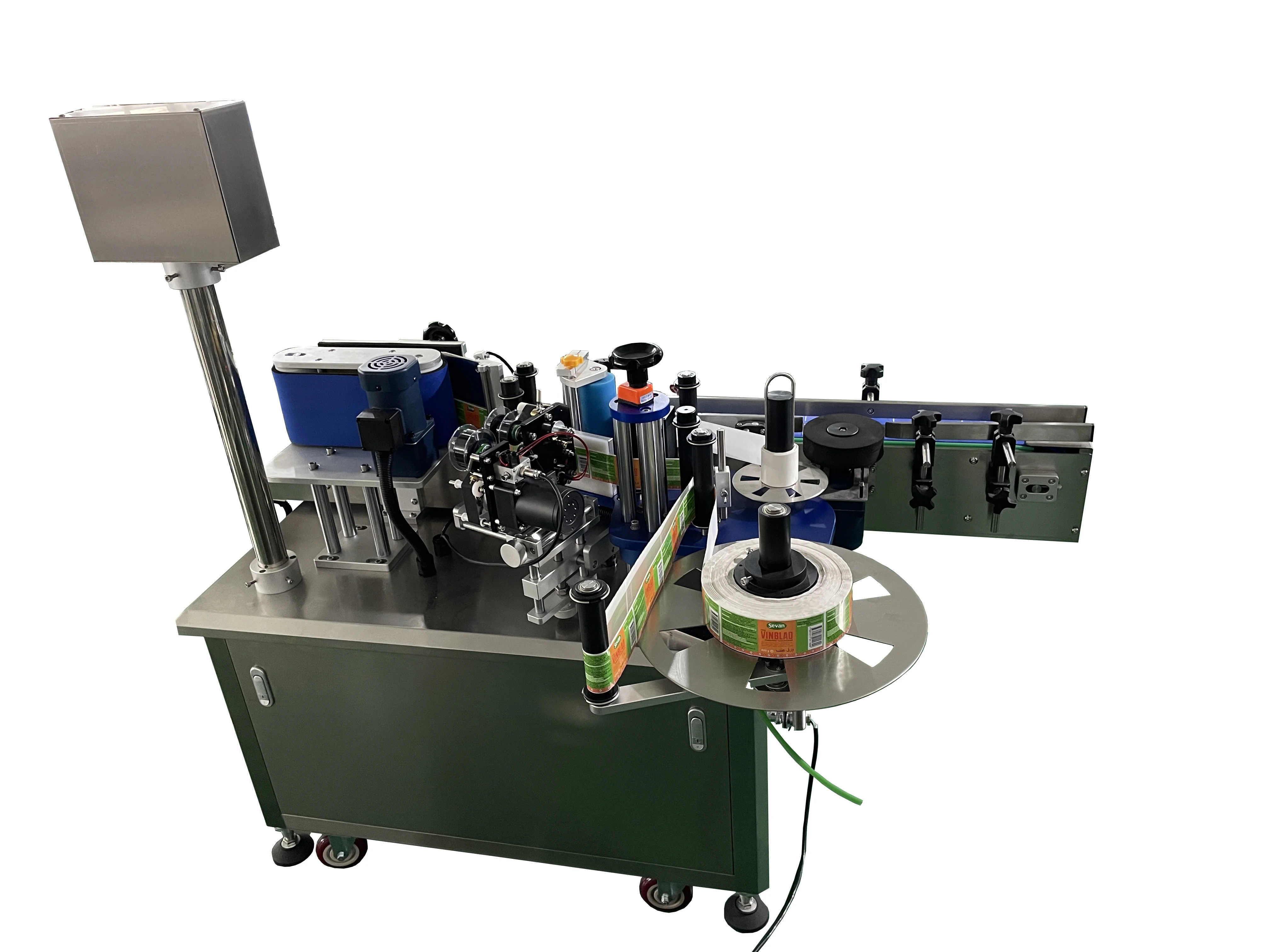 DLTB-A Tin Can Wine Bottle automatic Round Glass Bottle Transparent Wet Glue Labeling Machine