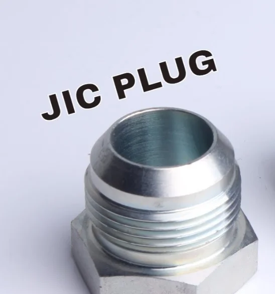 custom zinc plating carbon steel jic hydraulic plugs and caps