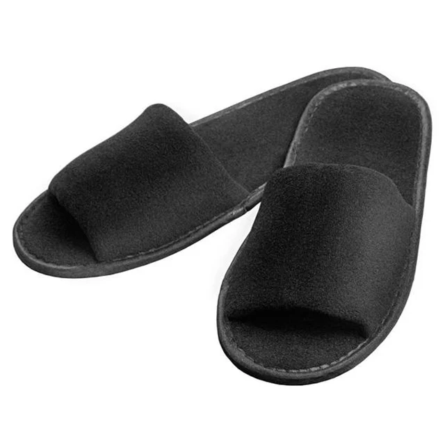 hotel guest slipper  black terry  towel material