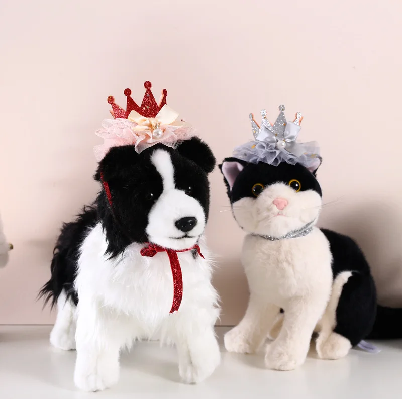 LM0053M Pet Birthday Crown Party Decoration Cat and dog sequin hat Dog Princess Headwear Pet Christmas decorations