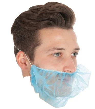 Disposable PP beard net beard cover with tie black  customized  high quality for food industry