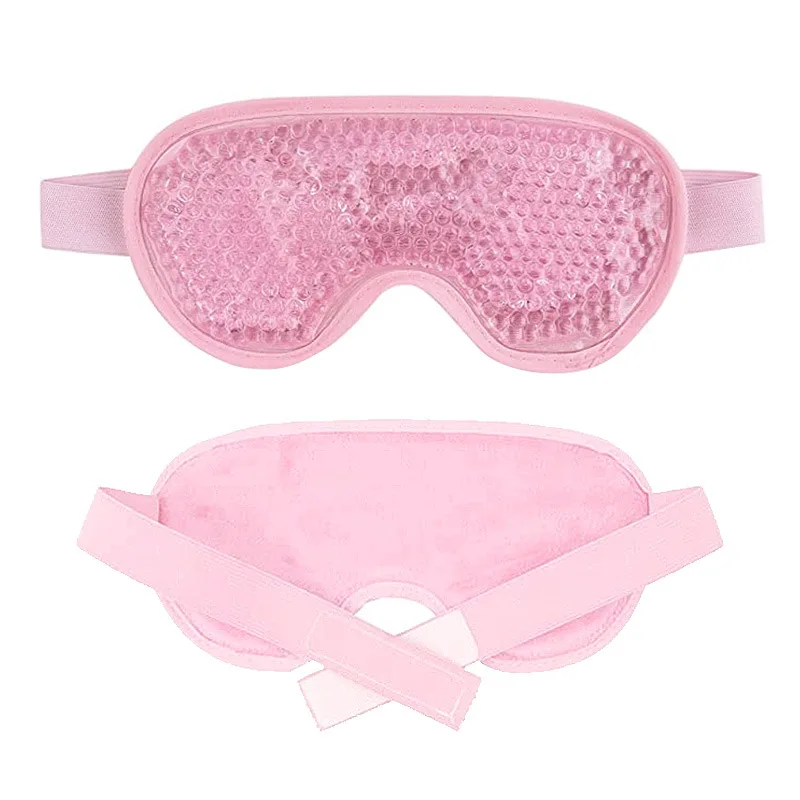 Hot Sell Custom Logo 3D Reusable Sleeping anti-stress Fatigue Fold Therapy Cooling Gel Bead Eye Mask for Hot Summer