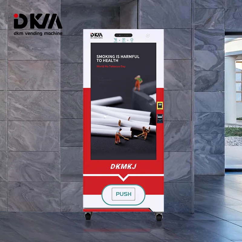 DKM Wholesale Smoke Shop Cbd ID Age Verification Vendor Cigarette Vending Machine For Cigarette