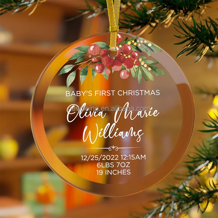 Personalised Christmas Bauble - snowflake and star frosted and clear acrylic name ornament