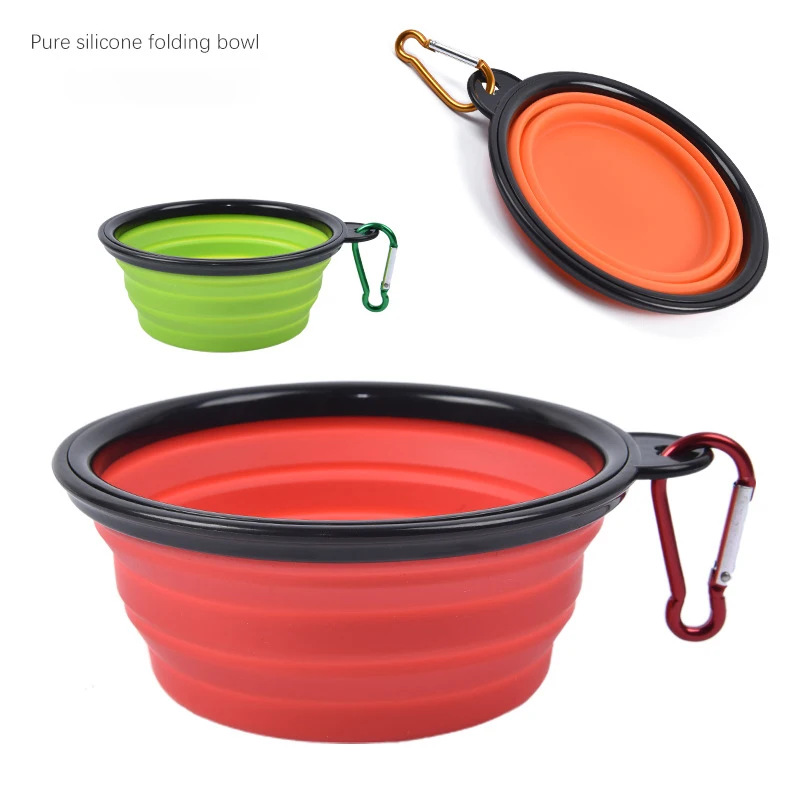 
2021 Amazon Hot Selling Silicone Portable Foldable Collapsible Expandable Cup Feeding Travel Drinking Cat Dog Hiking Pet Bowl 