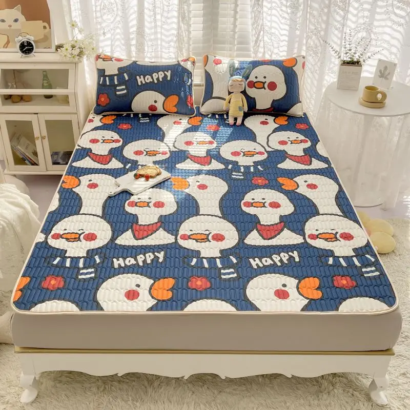Wholesale bedding mattress cover latex three-piece summer ice silk mat