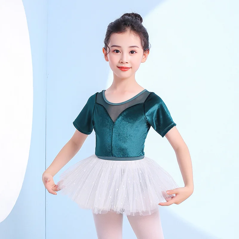 Short Sleeve Girl Ballet Leotard Kids Children Ballet Dance Leotards Training Dancewear