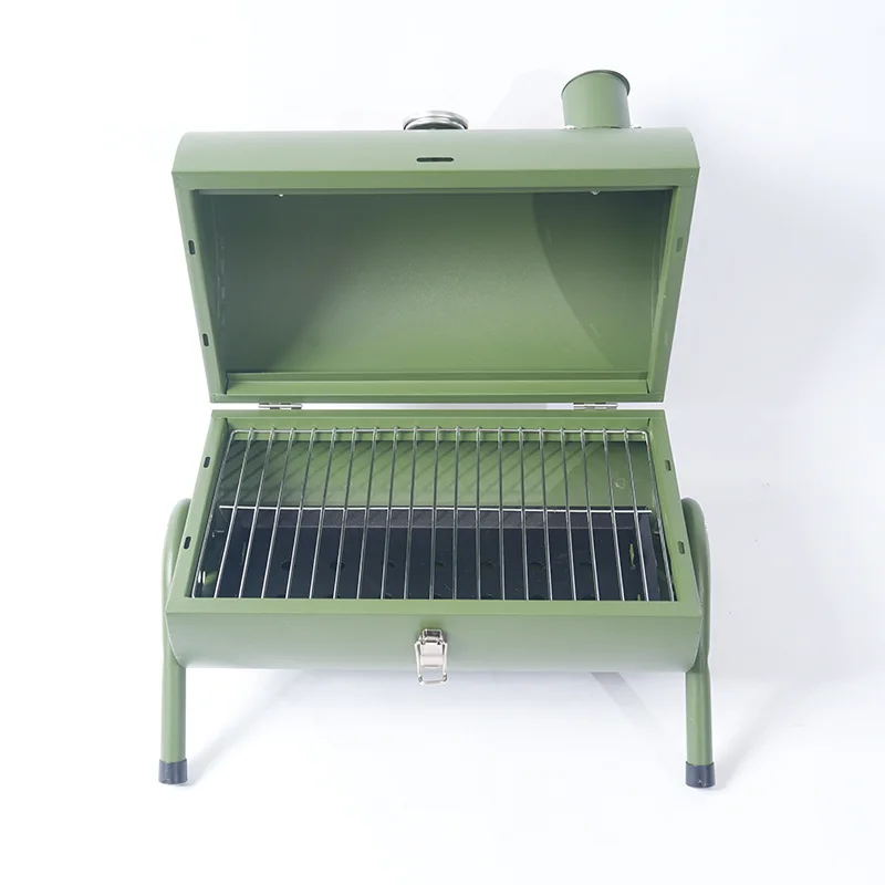 Camping Portable Grills  Easy Carry Outdoor Charcoal Portable BBQ Grills With Smoker Chimney