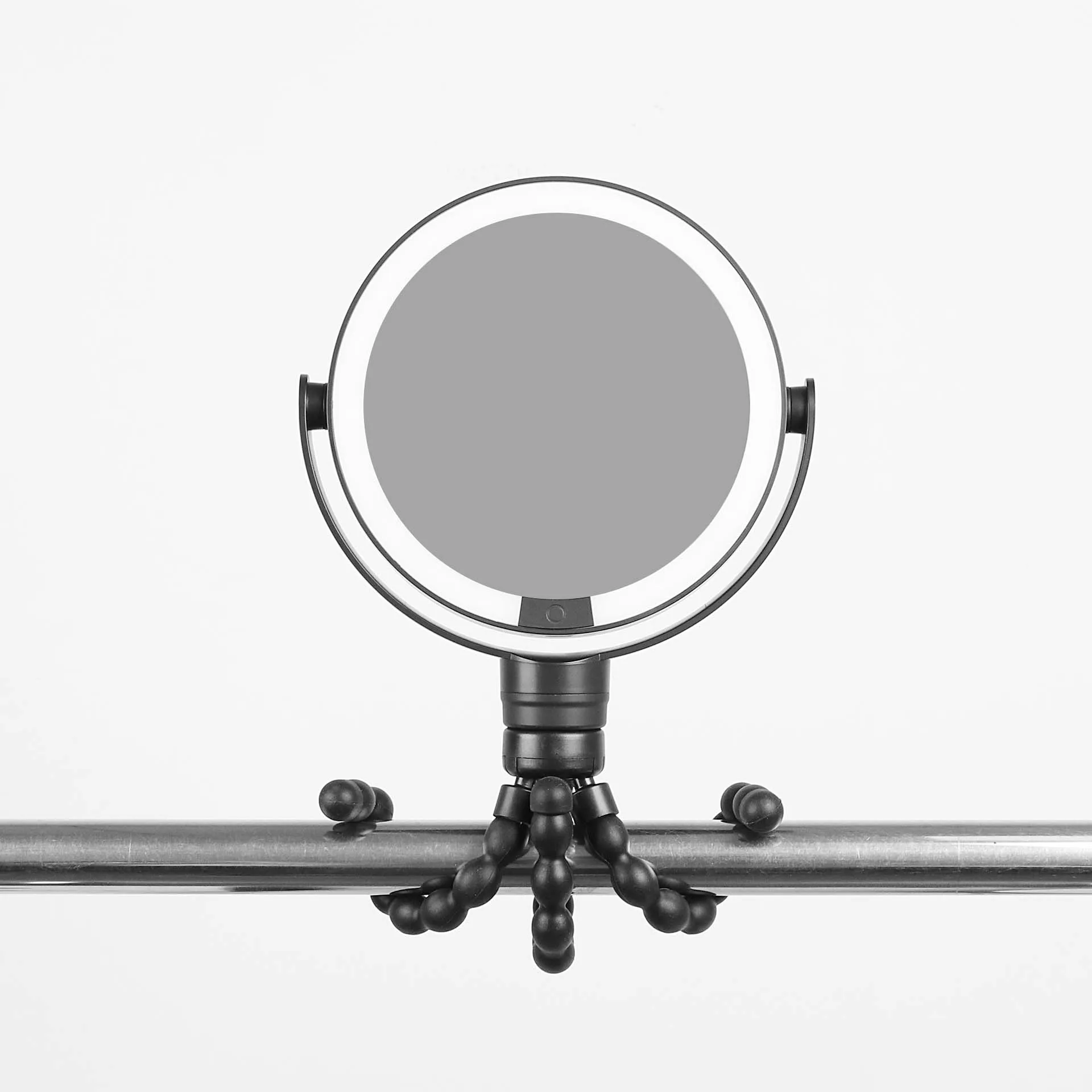 New LED Makeup Round Table Top Mirror with Octopus Portable Flexible Tripod Stand for Travel Illuminate Cosmetic