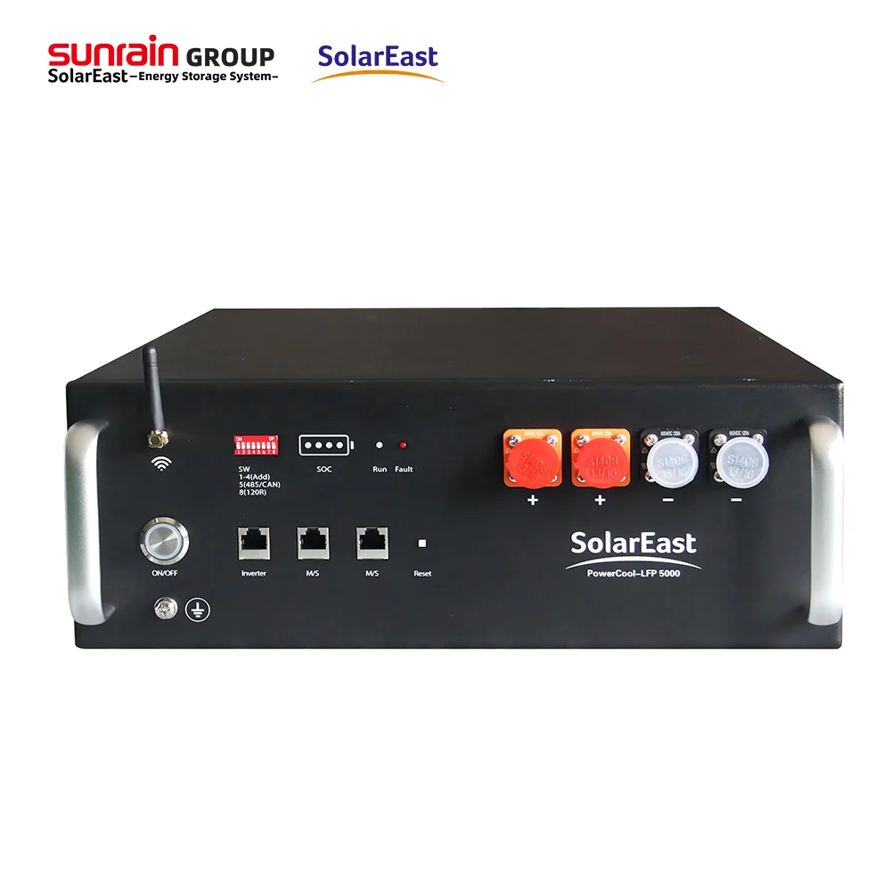 Sunrain 10 Years Warranty Rack Mounted 51.2V102Ah 5Kwh Scalable up to 50Kwh LiFePO4 Battery For Residential ESS Lithium Battery